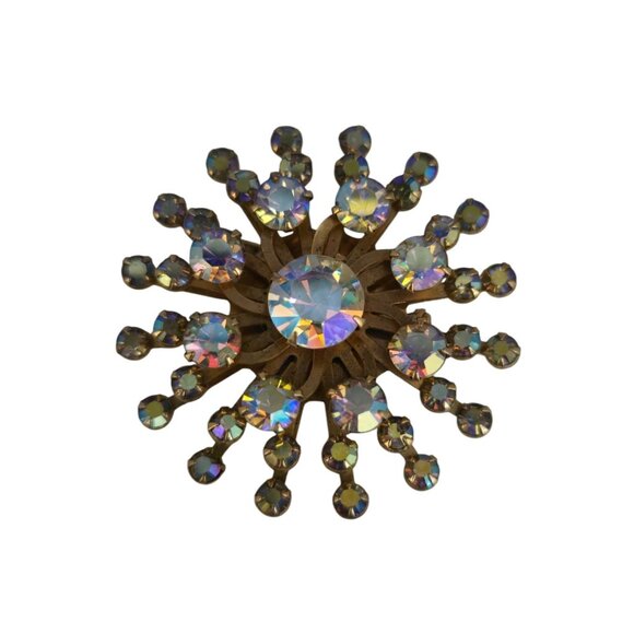 Vintage Unsigned AB Rhinestone Brooch Set (A7895) - Picture 3 of 5